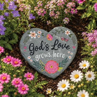 Golds Love Grows Here Garden Stone GIft