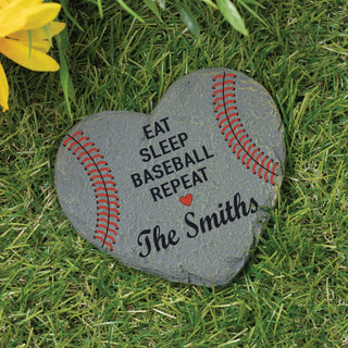 Eat Sleep Baseball Heart 4" Garden Stone
