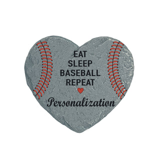 Eat Sleep Baseball Heart 4" Garden Stone