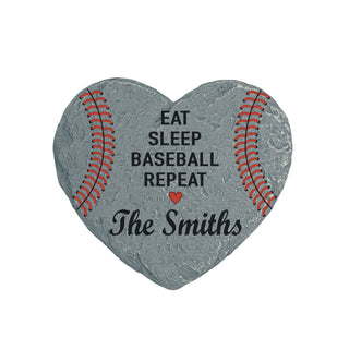 Eat Sleep Baseball Heart 4" Garden Stone