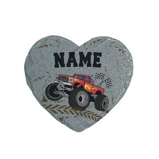 Red Monster Truck Heart 4" Garden Stone