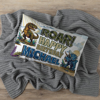 Birthday Dinosaur Pillowcase