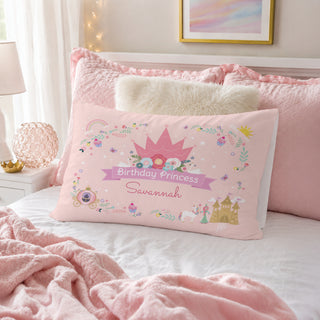 Girls Birthday Princess Pillowcase with Name