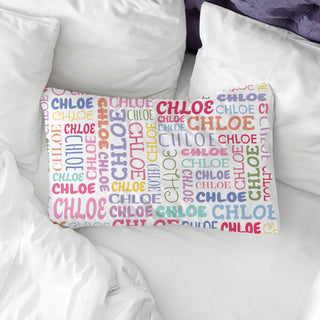 Name Pattern Pastel Colors Pillowcase