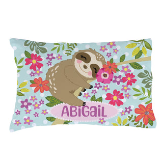 Sleepy Sloth Floral Pillowcase