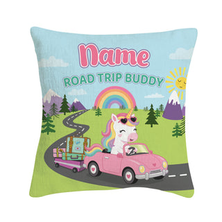 Cool Unicorn Road Trip Buddy Kids 8x8 Mini Pillow