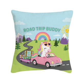 Cool Unicorn Road Trip Buddy Kids 8x8 Mini Pillow