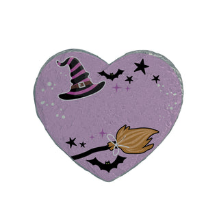 Personalized Witchy Halloween Heart 4" Garden Stone