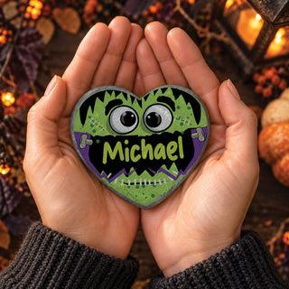 Personalized Frankenstein Monster Heart 4" Garden Stone
