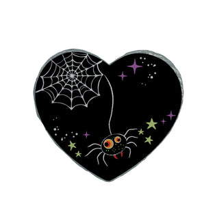Personalized Spooky Spider Halloween Heart 4" Garden Stone