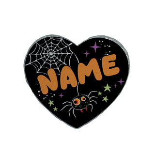 Personalized Spooky Spider Halloween Heart 4" Garden Stone