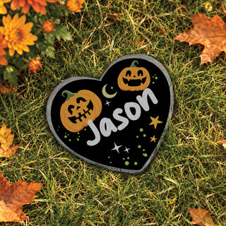 Personalized Jack-O’-Lanterns Moon Heart 4" Garden Stone