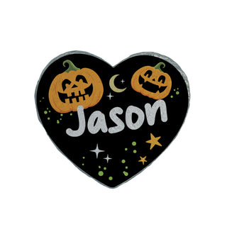 Personalized Jack-O’-Lanterns Moon Heart 4" Garden Stone