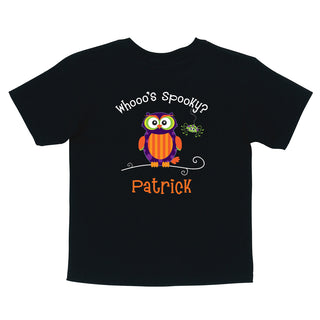 Whooo's Spooky? Personalized Black T-Shirt