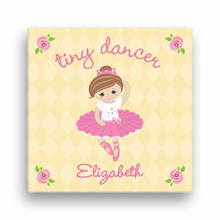 Tiny Dancer 12x12 Personalized Canvas---Brown Hair