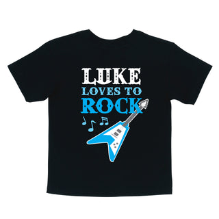 He Loves To Rock Personalized T-Shirt