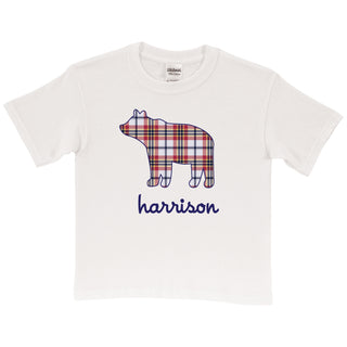 Plaid Bear Personalized T-Shirt