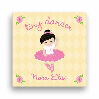Tiny Dancer 12x12 Personalized Canvas---Black Hair