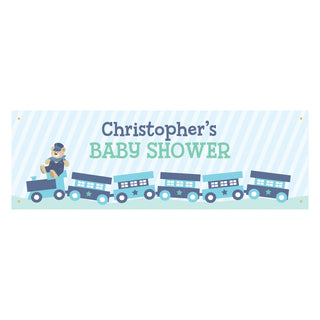 Choo Choo Train Personalized Baby Shower Banner