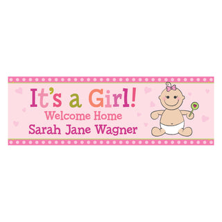 It's A Girl Personalized Welcome Home Banner