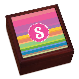 Rainbow Stripes Stripes Personalized Keepsake Box