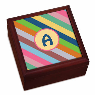 Colorful Stripes Personalized Keepsake Box