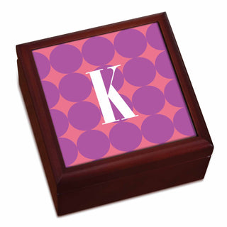 Purple Polka Dots Personalized Keepsake Box
