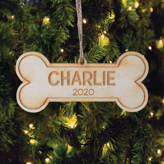 Dog Bone Personalized Wood Ornament