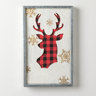 Holiday Deer Galvanized Frame Sign