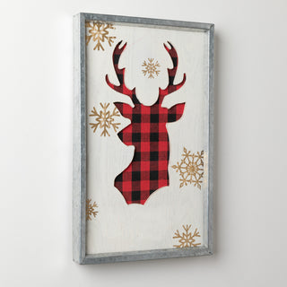 Holiday Deer Galvanized Frame Sign