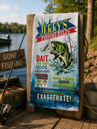 Personalized Fishing Rules Fishing Towel