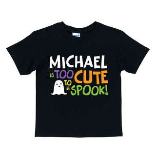 Too Cute to Spook Personalized Black T-Shirt