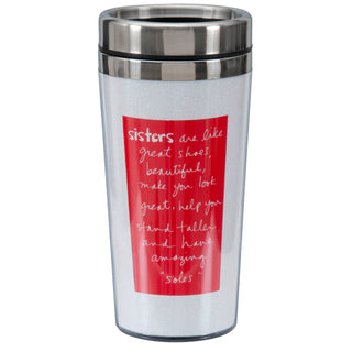 Sandra Magsamen Sister Red Glitter Travel Mug