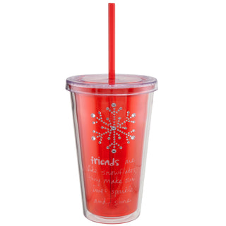Sandra Magsamen Snowflake Friend Red Tumbler
