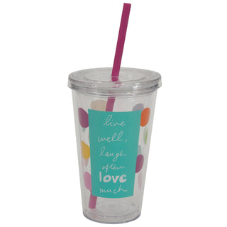 Sandra Magsamen Live Well Tumbler With Straw