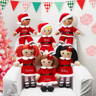 Blonde Boy Rag Doll with Santa Suit & Hat