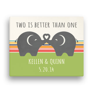 Twins 16x20 Personalized Canvas---Boy & Girl