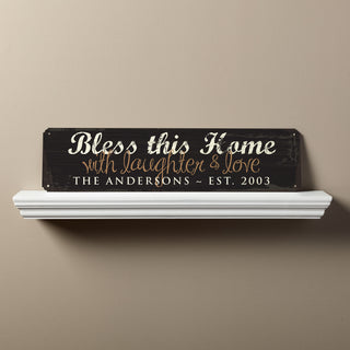 Bless This Home Personalized Wall Sign---Mocha
