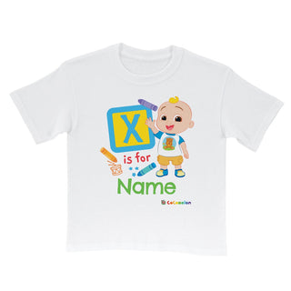 CoComelon JJ Initial and Name White T-Shirt
