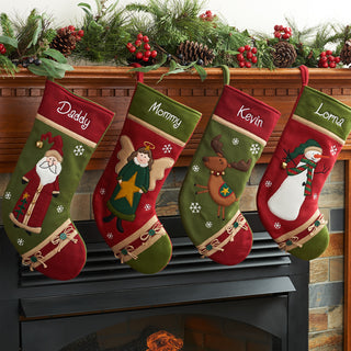 Country Character Personalized Stocking - Snowman