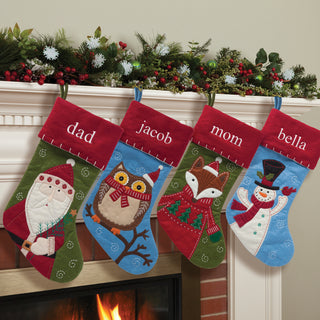 Personalized Crafty Christmas Stocking---Snowman