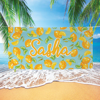 Lemon Lime Personalized Beach Towel