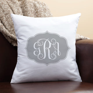 My Gray Monogram Personalized Pillow