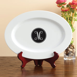 Circle Initial Personalized Platter