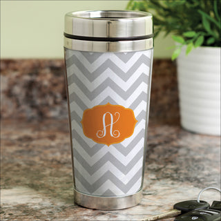 Chevron Initial Personalized Travel Mug