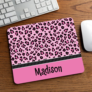 Sassy Leopard Personalized Mouse Pad