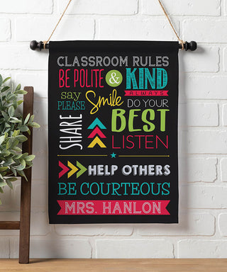 Classroom Rules Personalized Flag